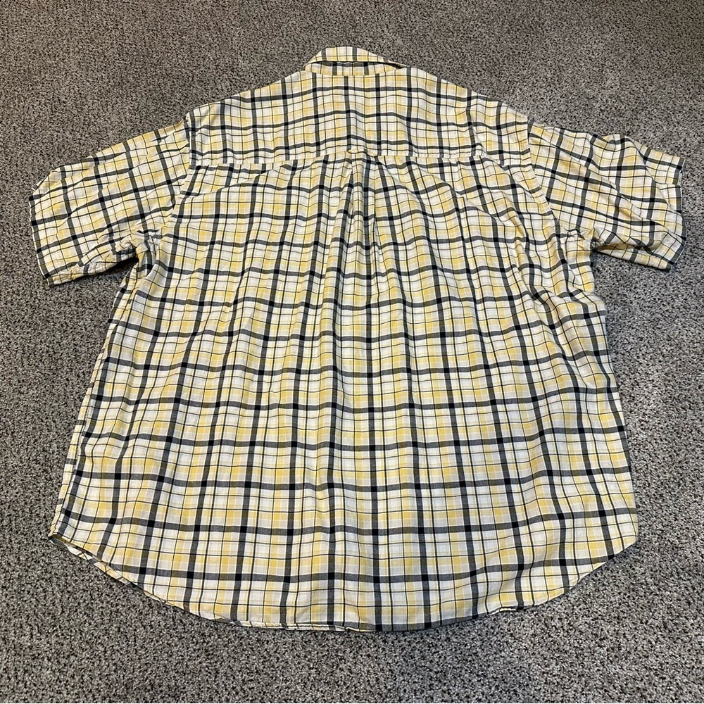 CHAPS RALPH LAUREN XXL Yelliw Navy Plaid Woven Camp Shirt Button Down R $55 - Picture 10 of 12
